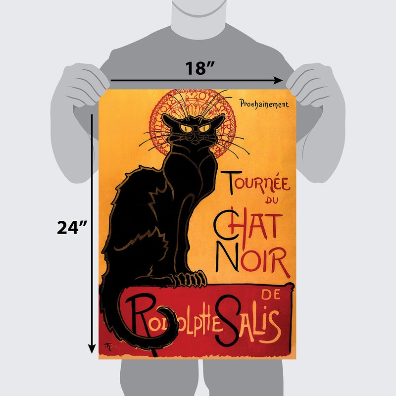 Palace Learning TournÃ©e du Chat Noir by Theophile Alexandre Steinlen - 1896 - The Black Cat - Vintage Poster Print (LAMINATED, 18" x 24") - Image 2